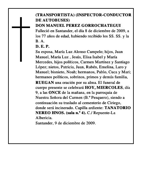 DON MANUEL PEREZ GORROCHATEGUI