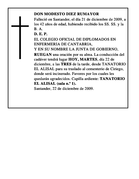 DON MODESTO DIEZ RUMAYOR