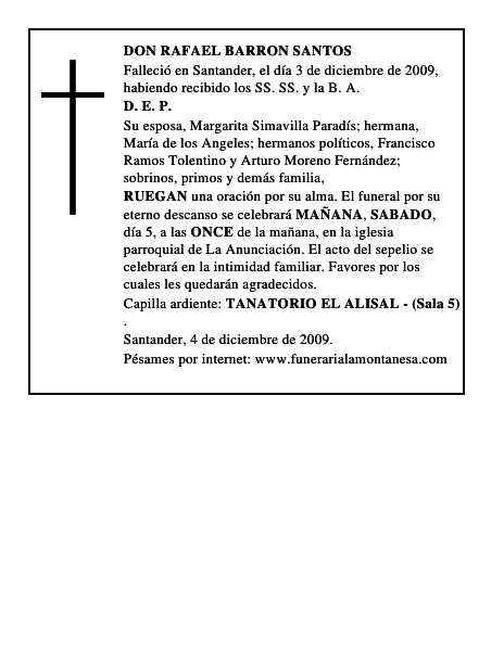 DON RAFAEL BARRON SANTOS
