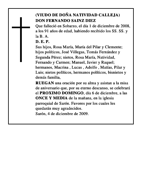 DON FERNANDO SAINZ DIEZ