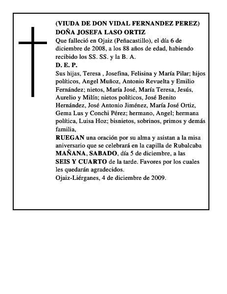 DOÑA JOSEFA LASO ORTIZ