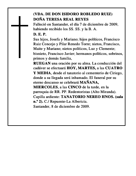 DOÑA TERESA REAL REYES