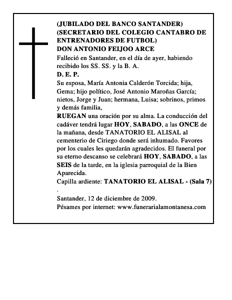 DON ANTONIO FEIJOO ARCE