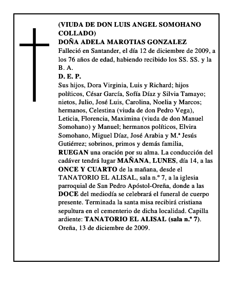 DOÑA ADELA MAROTIAS GONZALEZ