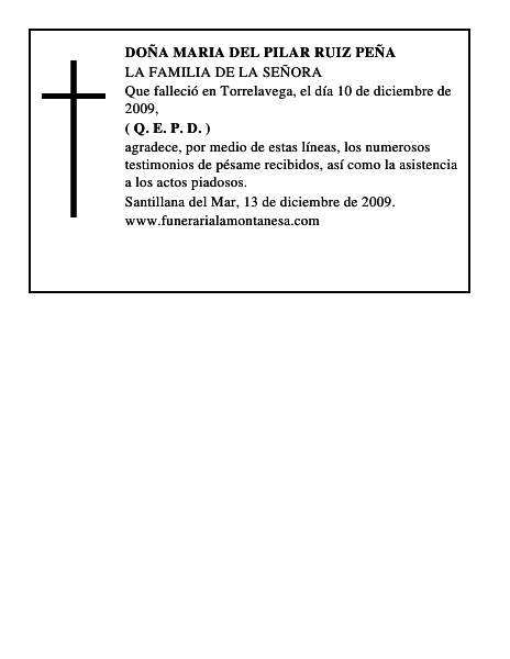 DOÑA MARIA DEL PILAR RUIZ PEÑA