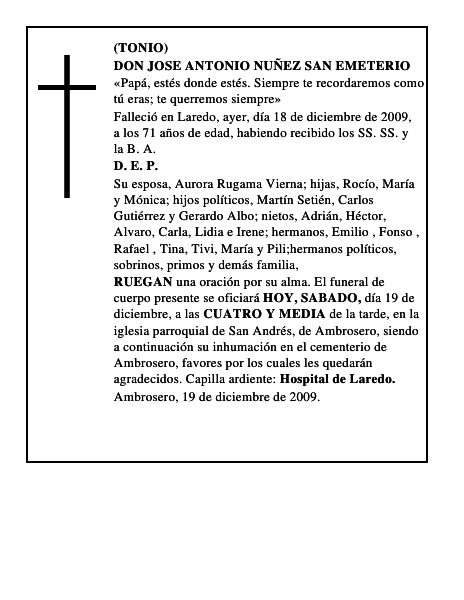 DON JOSE ANTONIO NUÑEZ SAN EMETERIO
