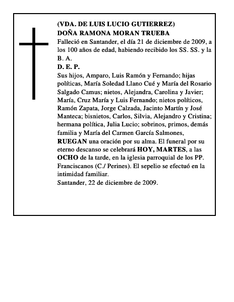 DOÑA RAMONA MORAN TRUEBA