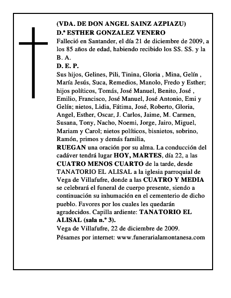 D.ª ESTHER GONZALEZ VENERO