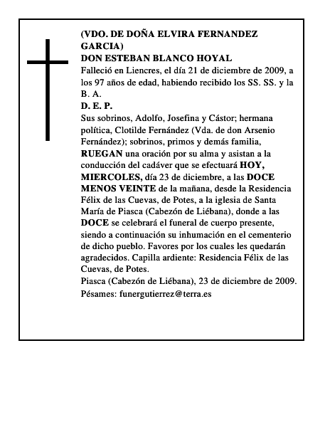 DON ESTEBAN BLANCO HOYAL