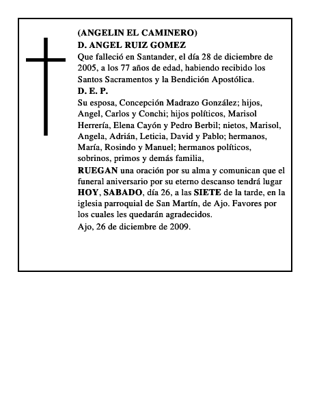 D. ANGEL RUIZ GOMEZ