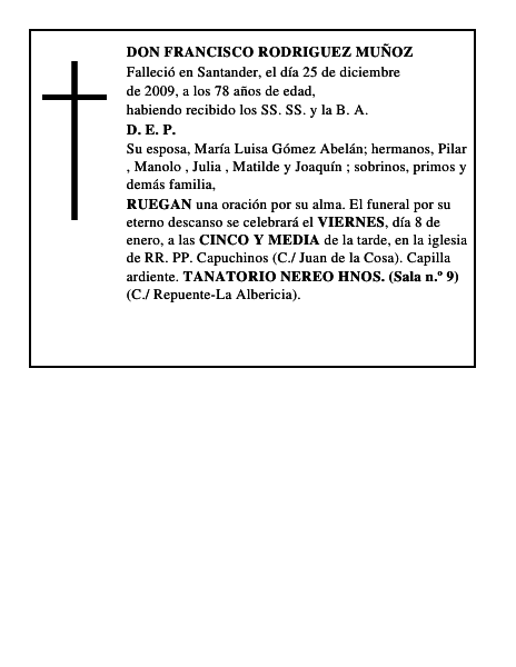 DON FRANCISCO RODRIGUEZ MUÑOZ