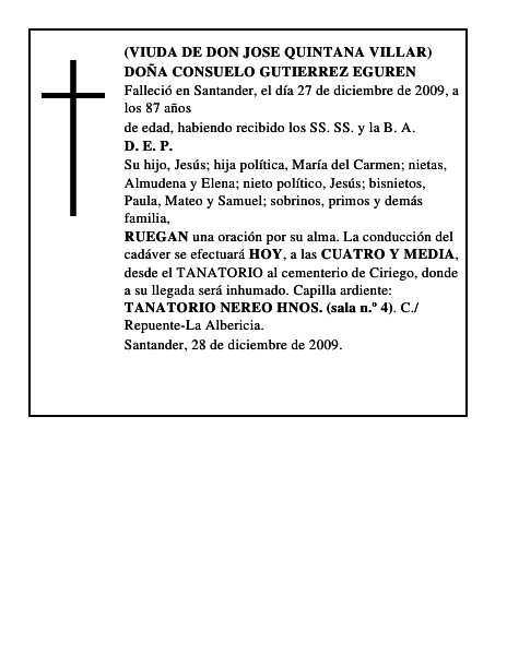 DOÑA CONSUELO GUTIERREZ EGUREN