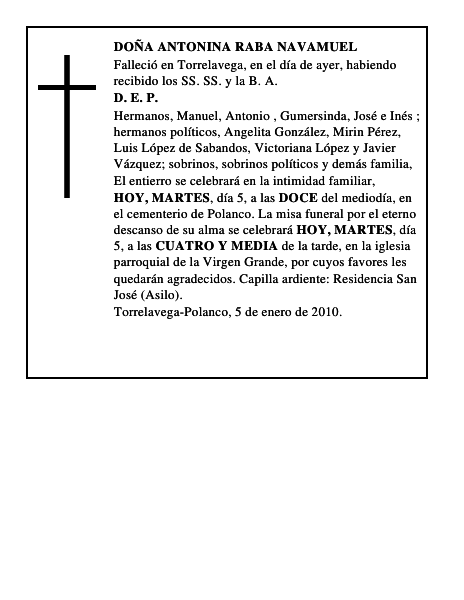 DOÑA ANTONINA RABA NAVAMUEL