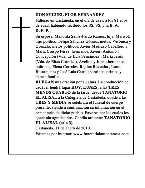 DON MIGUEL FLOR FERNANDEZ