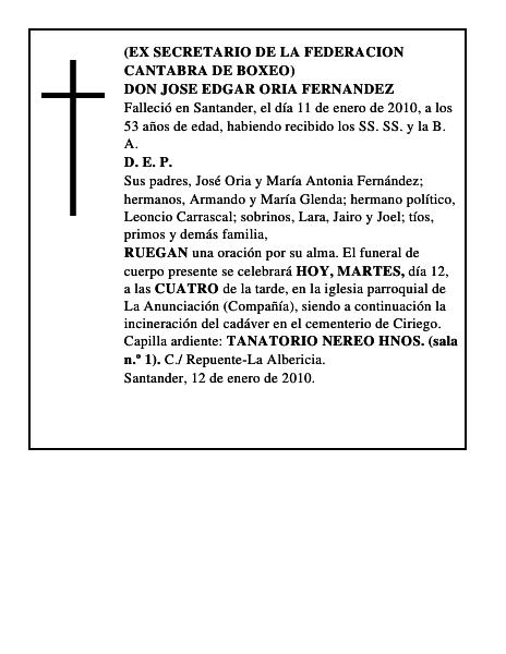 DON JOSE EDGAR ORIA FERNANDEZ