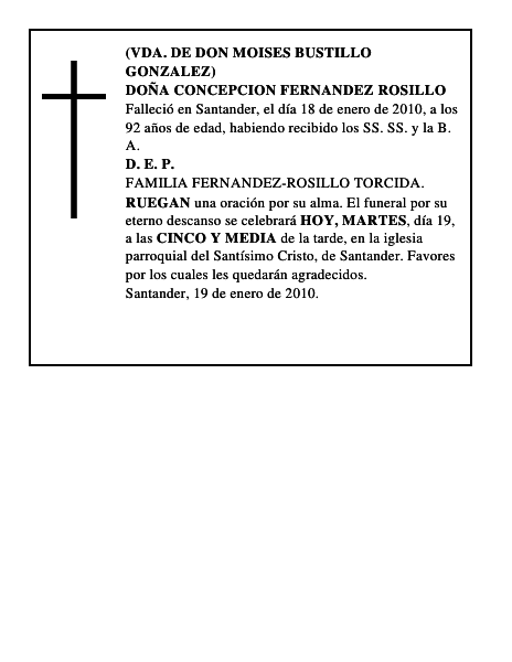 DOÑA CONCEPCION FERNANDEZ ROSILLO