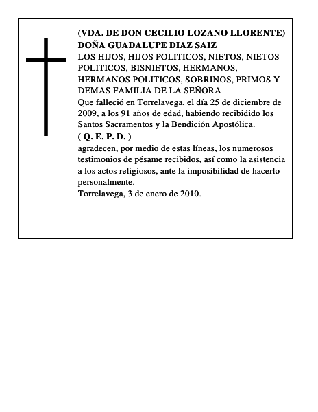 DOÑA GUADALUPE DIAZ SAIZ