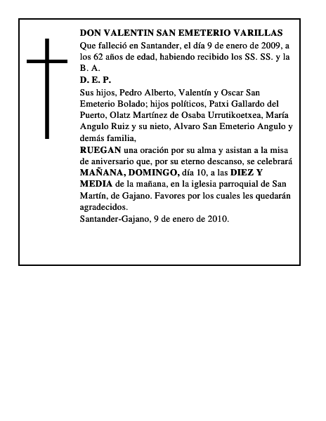 DON VALENTIN SAN EMETERIO VARILLAS