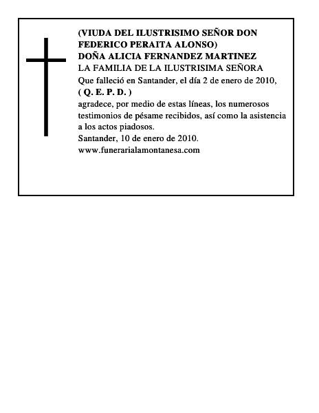 DOÑA ALICIA FERNANDEZ MARTINEZ