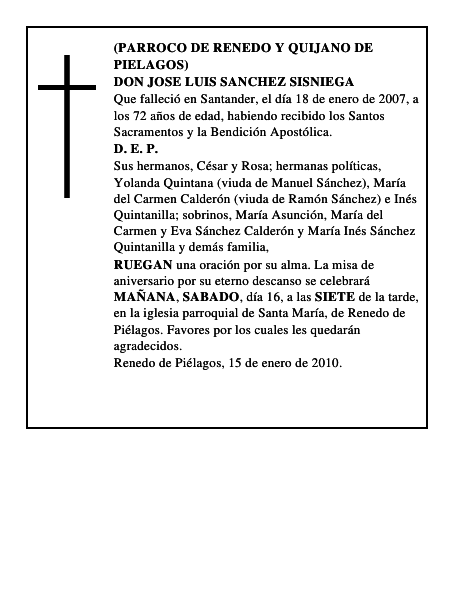 DON JOSE LUIS SANCHEZ SISNIEGA