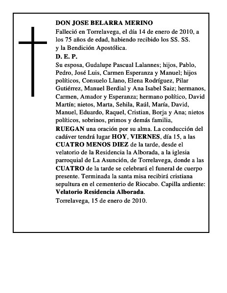 DON JOSE BELARRA MERINO