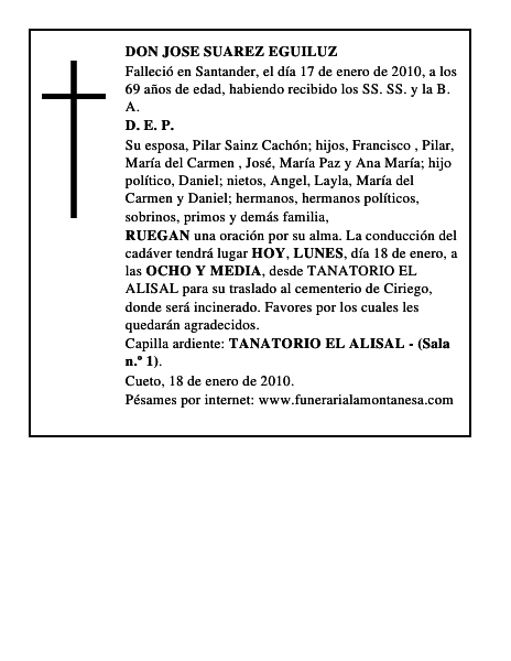 DON JOSE SUAREZ EGUILUZ