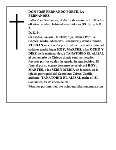 DON JOSE FERNANDO PORTILLA FERNANDEZ