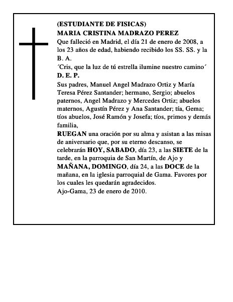 MARIA CRISTINA MADRAZO PEREZ