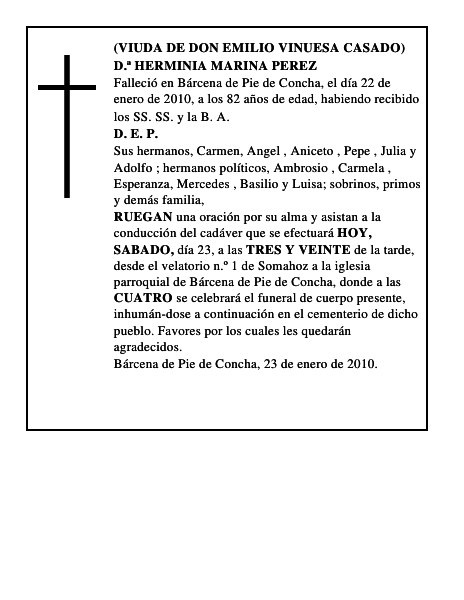 D.ª HERMINIA MARINA PEREZ