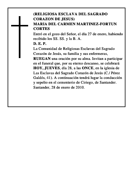 MARIA DEL CARMEN MARTINEZ-FORTUN CORTES