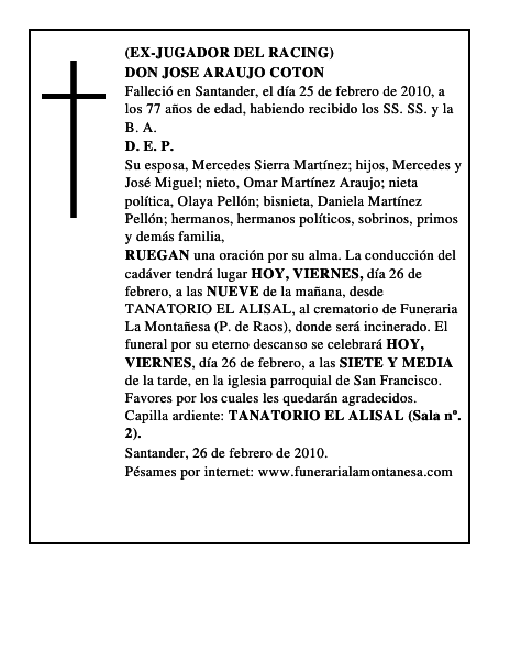 DON JOSE ARAUJO COTON