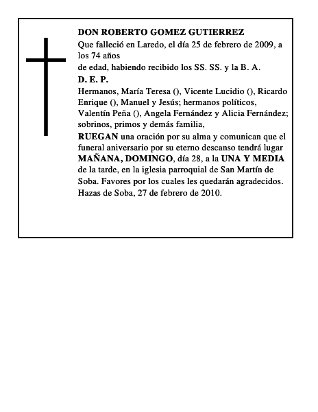 DON ROBERTO GOMEZ GUTIERREZ