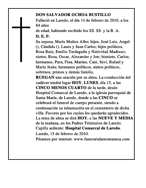 DON SALVADOR OCHOA BUSTILLO