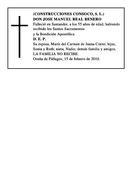 DON JOSE MANUEL REAL RENERO