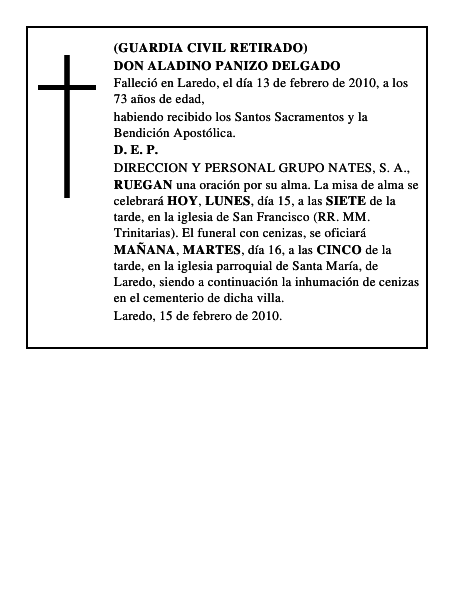 DON ALADINO PANIZO DELGADO
