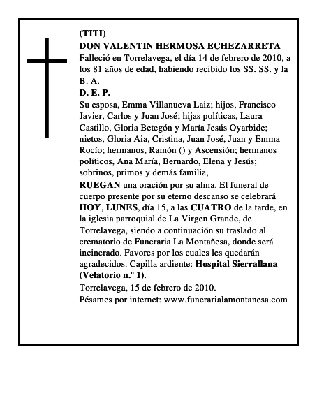 DON VALENTIN HERMOSA ECHEZARRETA