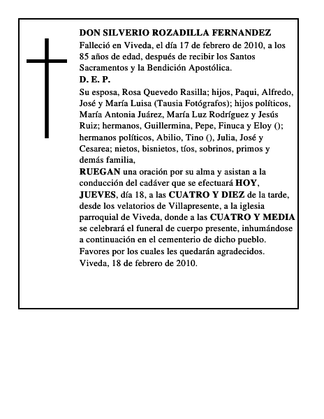 DON SILVERIO ROZADILLA FERNANDEZ