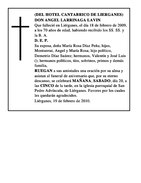 DON ANGEL LARRINAGA LAVIN