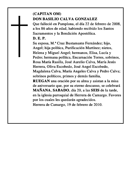 DON BASILIO CALVA GONZALEZ