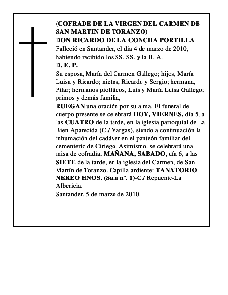 DON RICARDO DE LA CONCHA PORTILLA