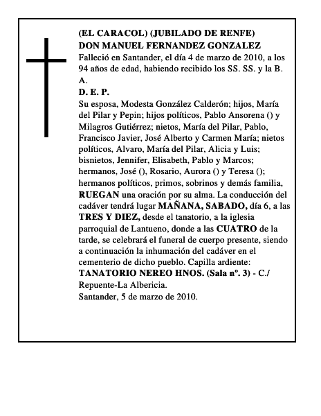 DON MANUEL FERNANDEZ GONZALEZ