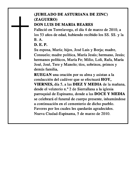 DON LUIS DE MARIA BEARES