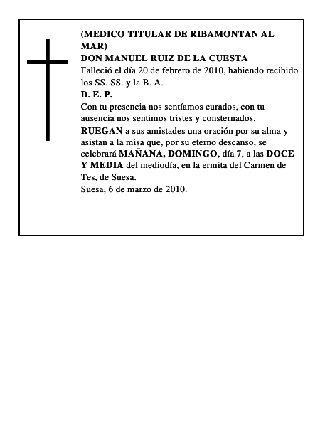 DON MANUEL RUIZ DE LA CUESTA