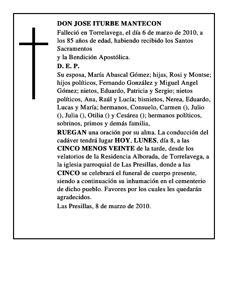 DON JOSE ITURBE MANTECON