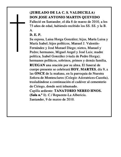 DON JOSE ANTONIO MARTIN QUEVEDO