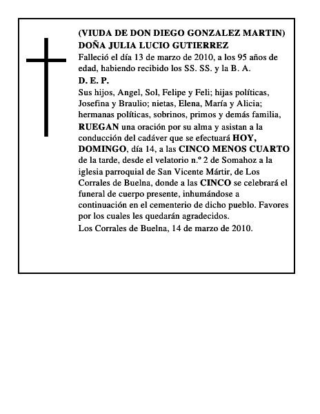 DOÑA JULIA LUCIO GUTIERREZ