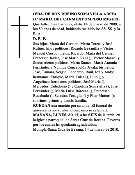 D.ª MARIA DEL CARMEN POMPOSO MIGUEL