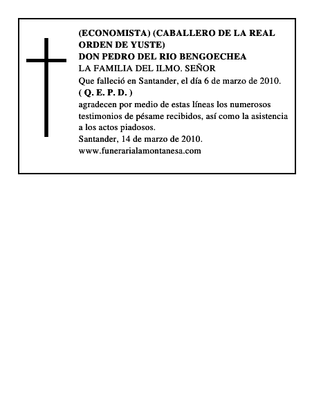 DON PEDRO DEL RIO BENGOECHEA