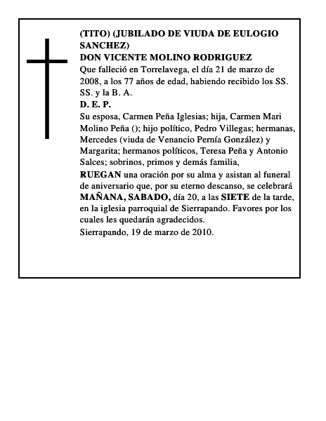 DON VICENTE MOLINO RODRIGUEZ