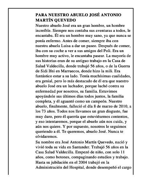 Para nuestro abuelo José Antonio Martín Quevedo